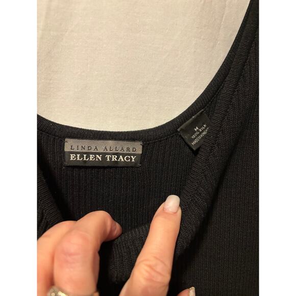 Ellen Tracy Linda Allard Black Knit 100% Silk Sleeveless Vintage Top Sz S/M - Picture 4 of 4